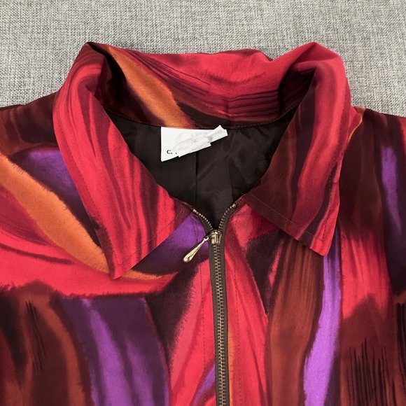 Vintage CB C.B. Collections‎ Zip Up Jacket Top Lightweight Large Relaxed Fit - Picture 5 of 10